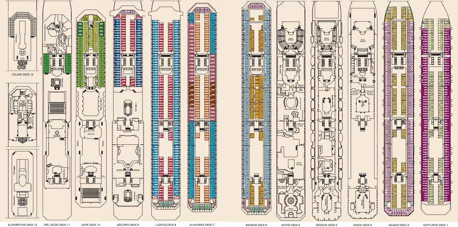 Costa Magica Plan Des Cabines